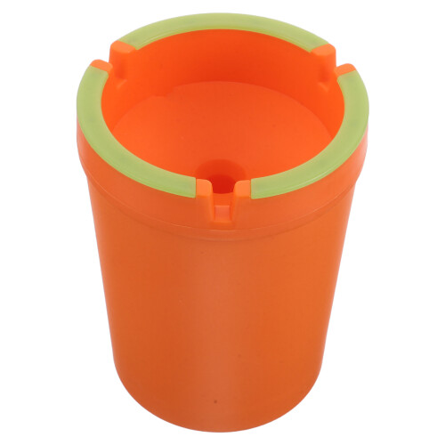 2Pcs Orange Plastic Car Ashtray Glow Night Portable 1