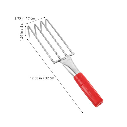 2Pcs Portable Silver Clam Digger Tool with 4 Prongs for Garden Use 2