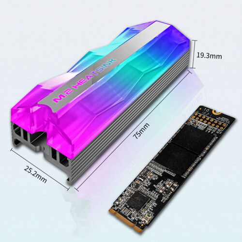 2Pcs Aluminum Heating Sink White Double-Layer Heat Dissipation for SSD 1
