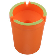 2Pcs Orange Plastic Car Ashtray Glow Night Portable