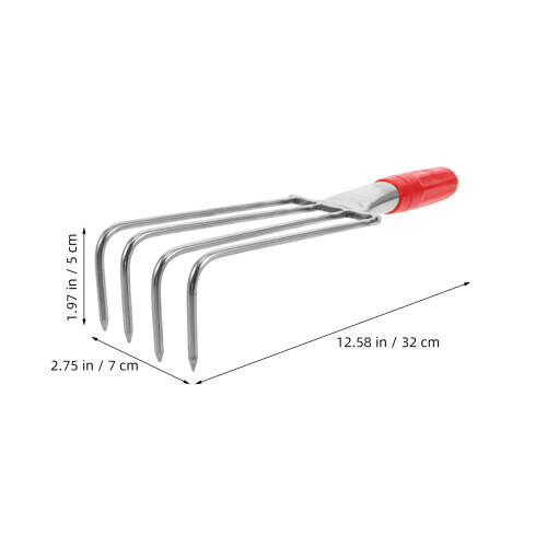 2Pcs Portable Silver Clam Digger Tool with 4 Prongs for Garden Use 1