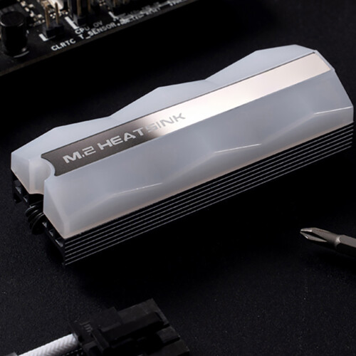 2Pcs Aluminum Heating Sink White Double-Layer Heat Dissipation for SSD 2