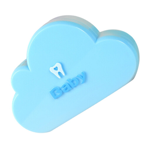 2Pcs ABS Baby Keepsake Tooth Box Sky-Blue Multi-Storage 2