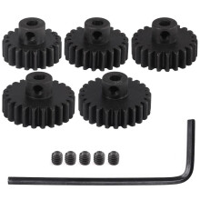 32P Hardened Steel Pinion Gear Set 1/8 Inch 3.175mm Hole 20T 21T 22T 23T 24T with Hex Key for RC Brushless Brush Motor