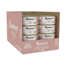 Applaws Natural Wet Cat Food, Tuna with Salmon in Jelly 70g Tin (Pack of 24)