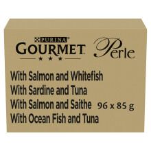 GOURMET Perle Seaside Duo Mini Fillets in Gravy Wet Cat Food 96x85g