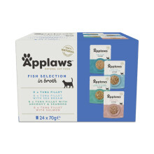 Applaws 100% Natural Wet Cat Food, Pouch Multipack Fish Selection in Broth, 70 g (24 x 70g) Pouches
