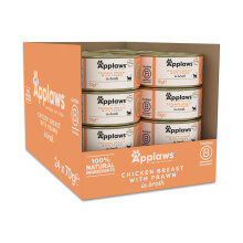 Applaws 100% Natural Wet Cat Food 24 x 70g Chicken Breast with Prawns 70g Tin in Broth