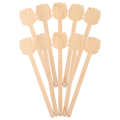 40Pièces Éventails Ronds Bambou Naturel Pour 2