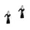 2Pièces Costume Noir Polyester Accessoires Inclus 4