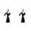2Pièces Costume Noir Polyester Accessoires Inclus 5