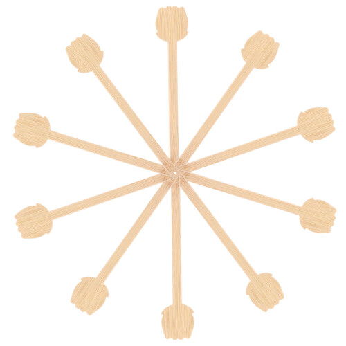 40Pièces Éventails Ronds Bambou Naturel Pour 1
