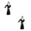 2Pièces Costume Noir Polyester Accessoires Inclus 6