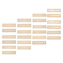 120Pièces Planche Montessori Bois Khaki Apprentissage Lettres