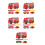 5Ensembles Accessoires Camion Pompier Papier Rouge Décor Suspendu 4