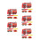 5Ensembles Accessoires Camion Pompier Papier Rouge Décor Suspendu 5