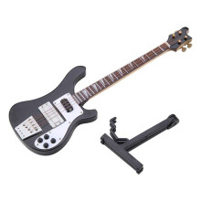 Miniatur-Bass, Miniatur-Bass, Miniatur-Gitarre mit Ständer und Koffer, Instrumentenmodell, Ornamente für Bücherregal, Schreibtisch