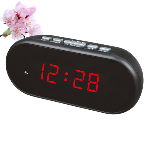 3Pcs USB Battery Plastic Alarm Clock Black LED Screen Multi-Function 1