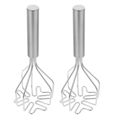 4Pcs Silver Metal Potato Masher Tool Multifunctional Kitchen Presser