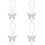 4Pcs Durable Butterfly Car Mirror Hanging Accessories White 6