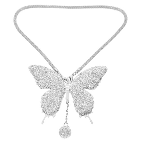 4Pcs Durable Butterfly Car Mirror Hanging Accessories White 1