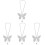 4Pcs Durable Butterfly Car Mirror Hanging Accessories White 3