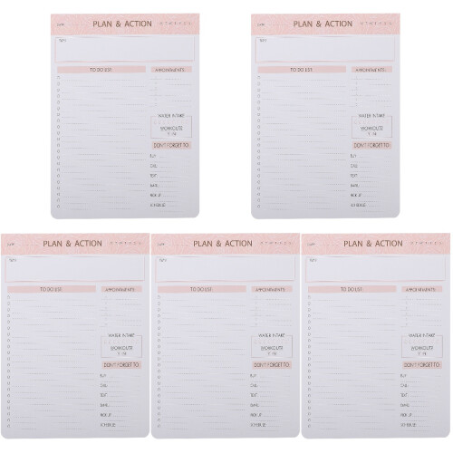 5Pcs Convenient to Do List Pad Paper Multi-Use Notepads 2
