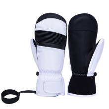 Winter Snowboarding Gloves Outdoor Windproof and Warm Gloves Waterproof Touch-Screen Ski Gloves Black+White