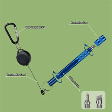 Club Sharpener Strumento di Pulizia per Mazze da 3 In 1 con Testine Sostituibili e Moschettone Retrattile