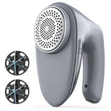Electric Lint Remover with 6-Leaf Blades Quickly Remove USB Fabric Shaver Sweater Shaver for Clothes Bedding Grey