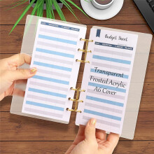A6 Binder Clear Acrylic with Gold Metal Round , Ideal for Collecting, Organizing, and Summarizing