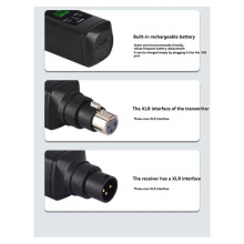 NEW Wireless Microphone Converter XLR Transmitter and Receiver System for Dynamic and 5V Condenser Microphone