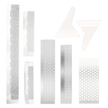 Ensemble de 8 Règles de Peinture Diamant avec Maille en Acier Inoxydable et Outils de Fixation pour Kits de Bricolage.