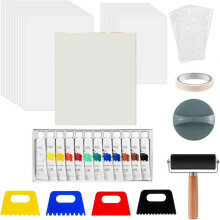 12 X 14 Zoll Gel-Druckplatten-Set, Farbwalze, Druckpapier, Acrylfarbe, Schaberwerkzeug für Mixed-Media-Kunst, Kartenherstellung