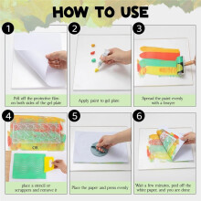 12'' X 14'' Gel Printing Plate Kit, Brayer,Printmaking Paper,Acrylic Paint, Scraper Tool for Mixed Media Art,Card Making