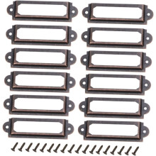 25 Etichette per Cassetti In Metallo Retrò, Etichette A Strappo, Porta Etichette, Accessori per Cassetti, Viti per Ufficio