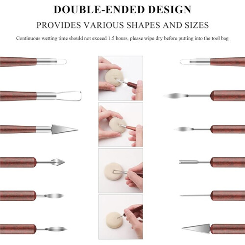 Clay Tools Kit, 19 PCS Pottery Tools, Sculpting Tool for Pottery for Ceramic , Carving, Drawing, Shaping 2