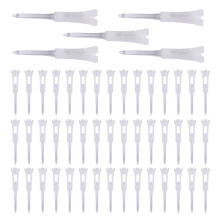 50Pcs Tee Double Layer Plastic Tee Soft Low Resistance Training Tool White