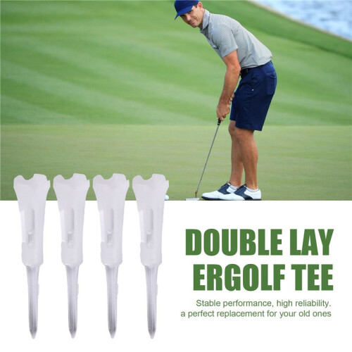 50Pcs  Tee Double Layer Plastic  Tee Soft Low Resistance    Training Tool White 2