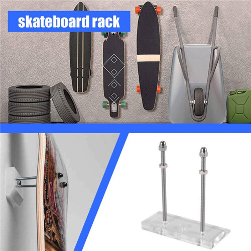 Skateboard Hanger 2PCS Wall Mount Deck Rack for Skateboards Deck Display and Storage 1
