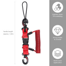 Scuba Diving Lanyard Coil Springs Camera Lanyard Spiral with Ring Dive for Dive Lights Underwater Diving Rods,Red