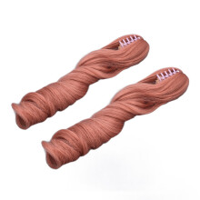 2 piezas de peluca para muñeca, 25 cm, rizo romano, color zanahoria sedoso