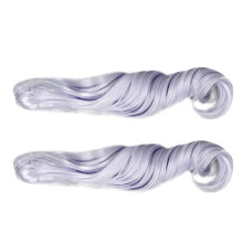 2 piezas de peluca para muñeca 25cm rizo romano azul bruma