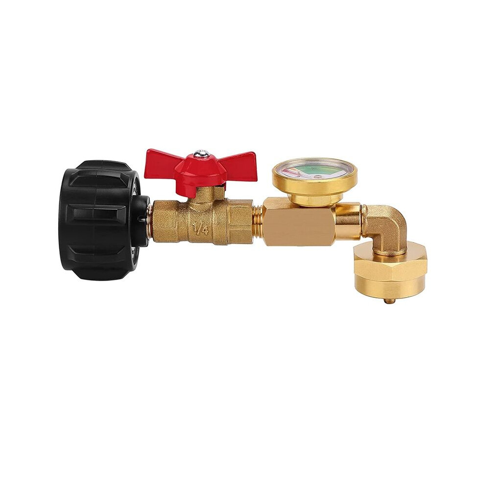 Propane Adapter 1Lb To 20Lb, Qcc1 Propane Refill Elbow Adapter With Gauge And -Off Control Valve For 1Lb Propane Tank 4713920598842