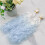 Weft di capelli per bambola, gradiente bianco-blu, lunghezza 1 m, larghezza 30 cm 5