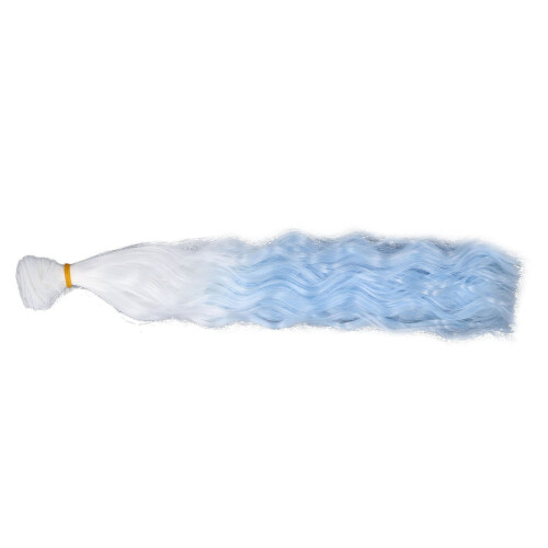 Weft di capelli per bambola, gradiente bianco-blu, lunghezza 1 m, larghezza 30 cm 2