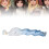 Fascio di capelli per bambole gradiente bianco-azzurro 30cm 1m Lunghezza 1