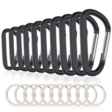 10 Pièces 3 Pouces/ 8 Cm Pinces Mousqueton en Aluminium, Anneau en D Durable de Qualité Supérieure Caribeaner Avec Porte-Clés Pour Vr À La Maison