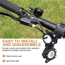360 Grad Radfahren Fahrrad Licht Doppel Halter LED Front Taschenlampe Lampe Pumpe Lenker Halterung Fahrrad Zubehoer schwarz + weiss