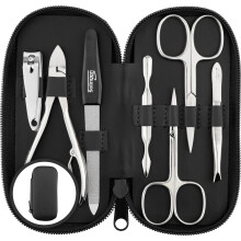 Solingen Manicure Set for Women & Men - 7-Piece Pedicure Kit Made in Germany with Nail Nippers - Elegant and Handy Fashion Leather Case - Ideal as a